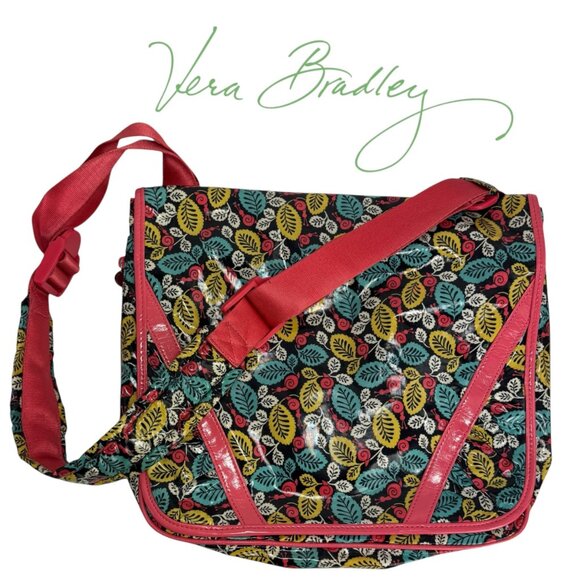 Vera Bradley‎ Frill Happy Snails Messenger Bag w/ Adjustable Strap Laptop School - Picture 1 of 12